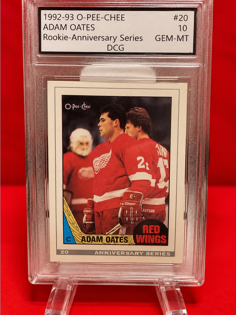 1992-93 O-Pee-Chee Adam Oates Rookie-Anniversary Card Detroit Red Wings